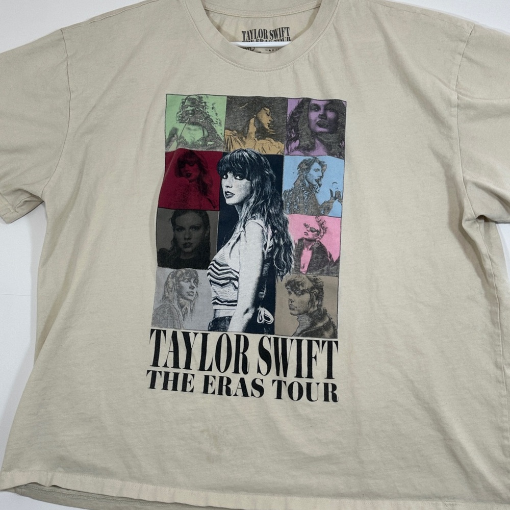 Taylor Swift The Eras Tour T-Shirt XXL Cream Beige Official Merch Double Sided - Picture 5 of 12